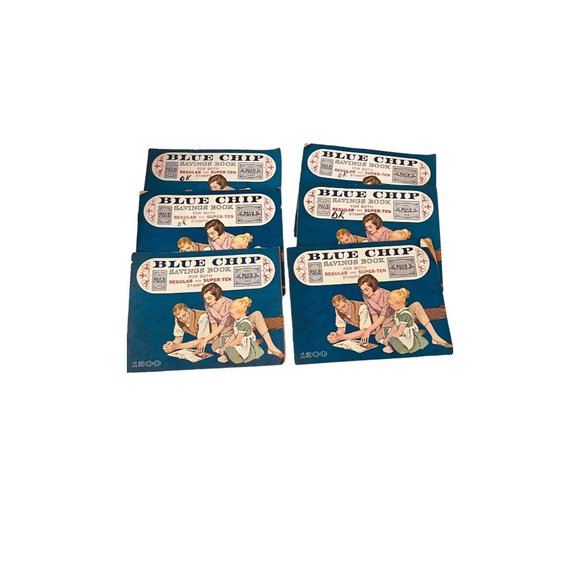 Vintage Blue Chip Savings Book Regular and Super Ten Stamps 1960 Blue - Picture 2 of 8